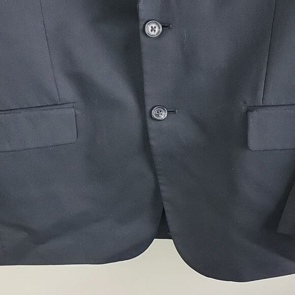 CHAPS Pure Wool Suit Blazer Men's size 42R Two Button Black Vintage - Picture 7 of 11